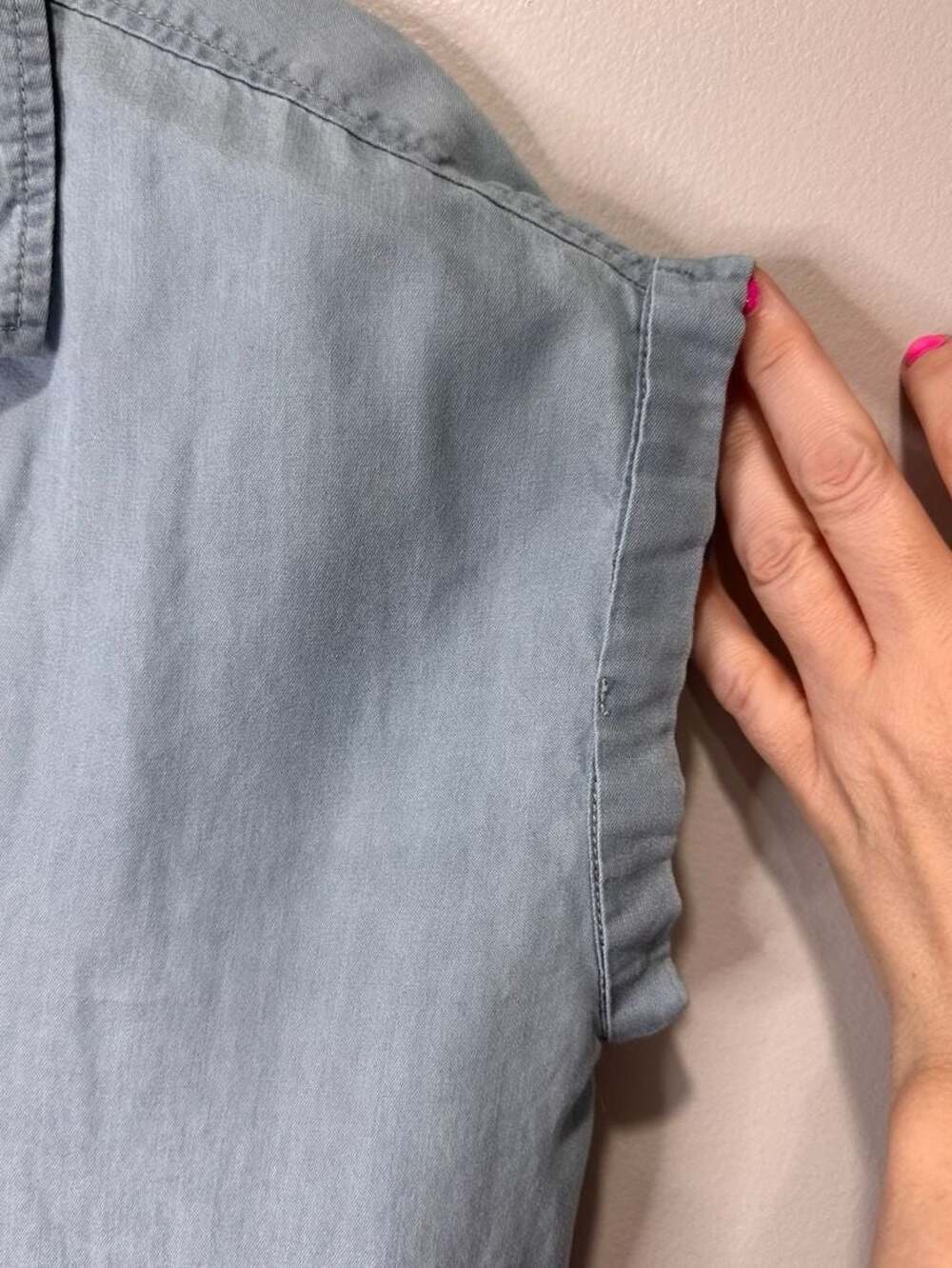 Thread & Supply Women's Denim Raw Hem Shirt Dress, Sz Medium - Picture 5 of 8